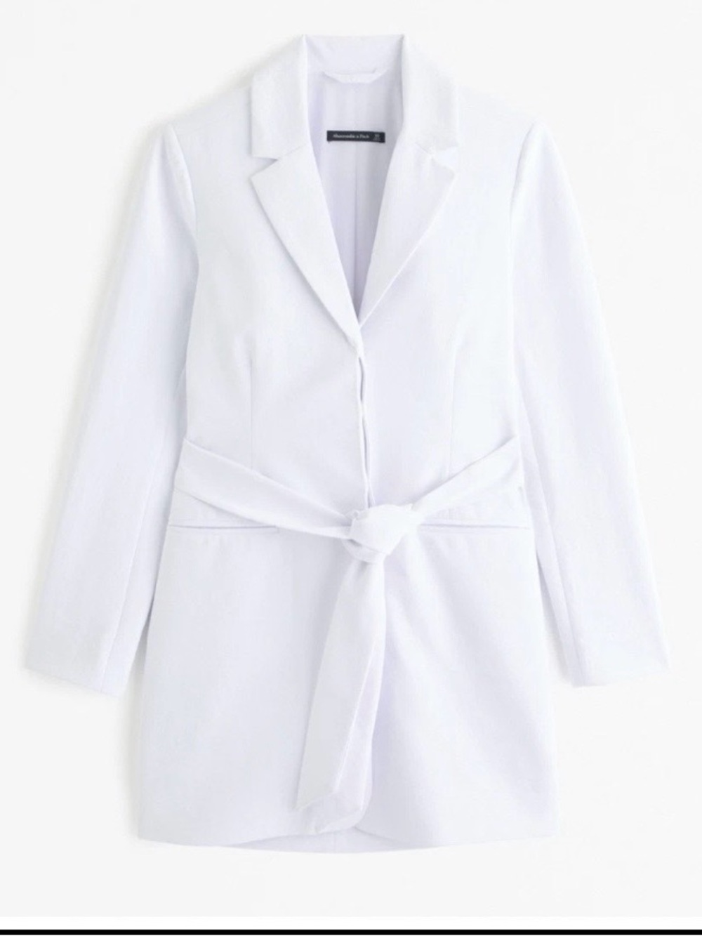 Abercrombie & Fitch White Midi Blazer Dress